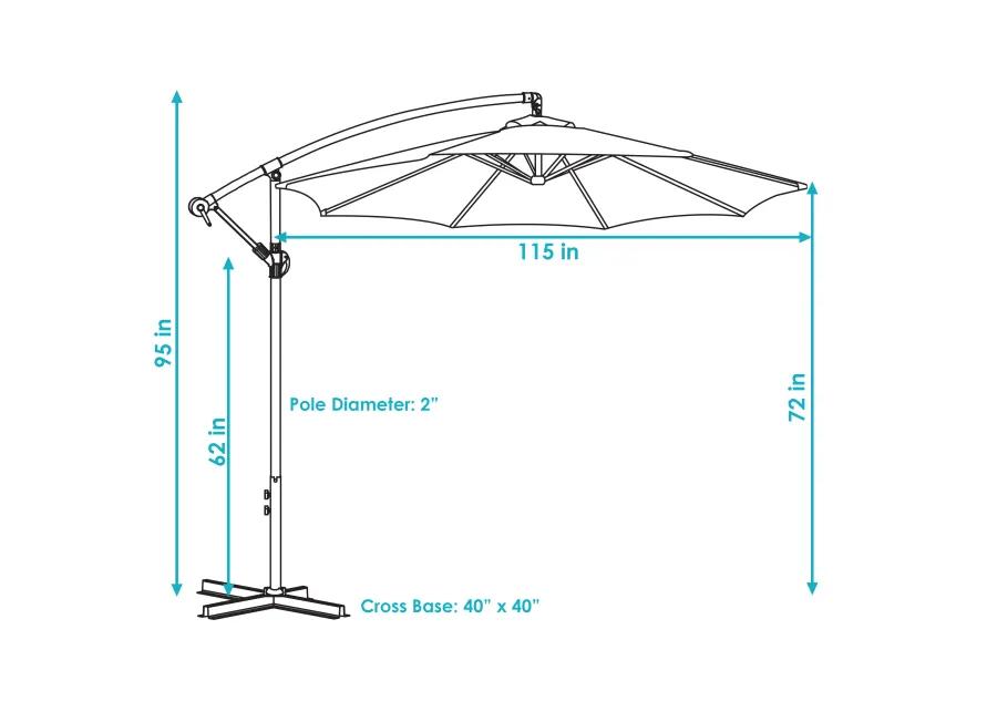 Sunnydaze 9' Cantilever Offset Patio Umbrella with Crank