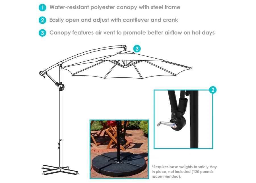 Sunnydaze 9' Cantilever Offset Patio Umbrella with Crank