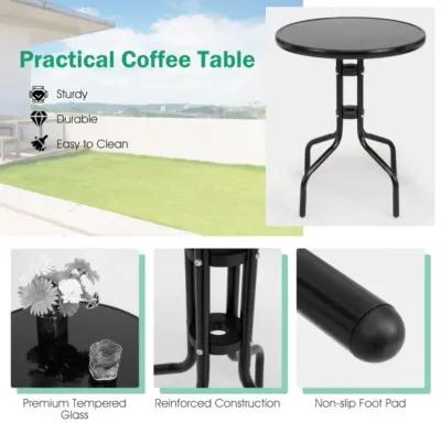 3 Pieces Folding Bistro Table Chairs Set for Indoor and Outdoor