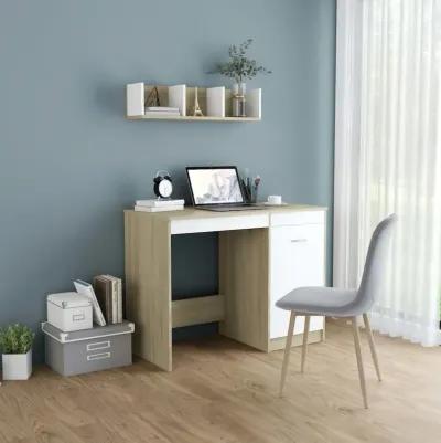 vidaXL Desk Gray 39.4"x19.7"x29.9" Chipboard, 801801