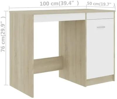 vidaXL Desk Gray 39.4"x19.7"x29.9" Chipboard, 801801