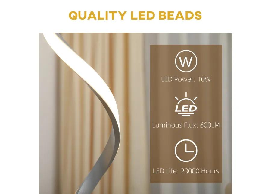 Silver Living Room Lighting: Set of 2 LED Spiral Floor Lamps