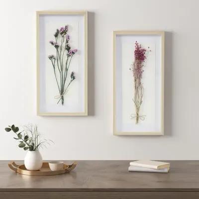 Avant Garden Dried Flower 2-Piece Shadow Box Wall Decor Set