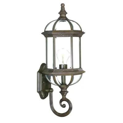 Homezia Antique Brown Cylindrical Lantern Wall Light