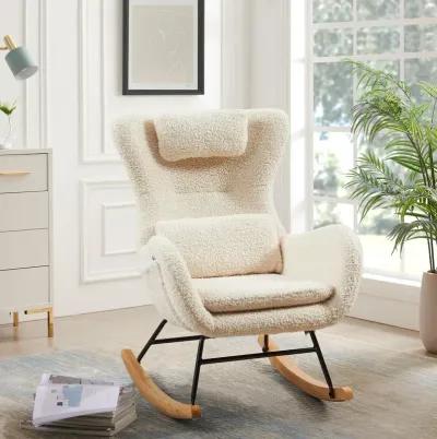 Rocking Chair Nursery, Modern Rocking Chair With High Backrest