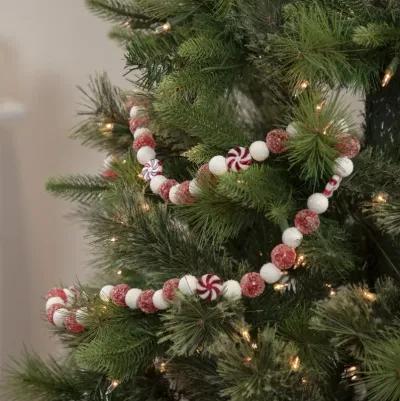 4' Red and White Peppermint Candy Christmas Garland