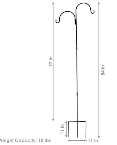 Sunnydaze Black Steel Hanging Double Shepherd Hooks - 84 in - Set of 2