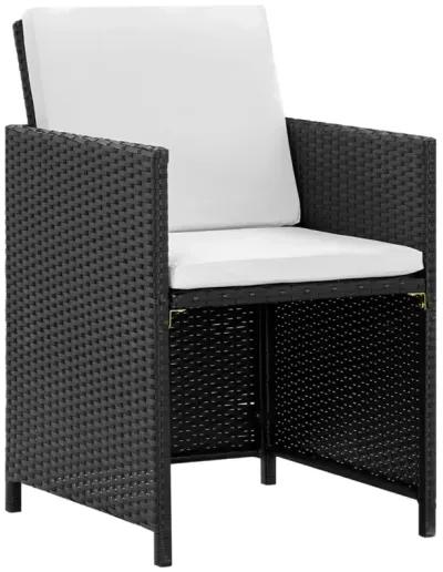 vidaXL 9 Piece Outdoor Dining Set with Cushions Poly Rattan Black