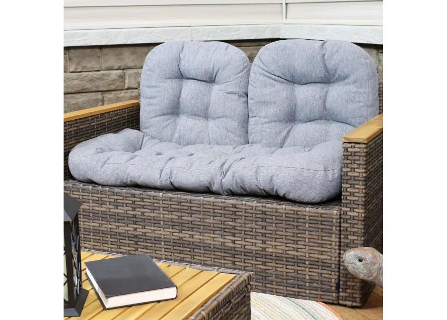 Sunnydaze Indoor/Outdoor Olefin 3-Piece Tufted Settee Cushion Set