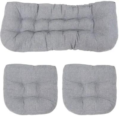 Sunnydaze Indoor/Outdoor Olefin 3-Piece Tufted Settee Cushion Set