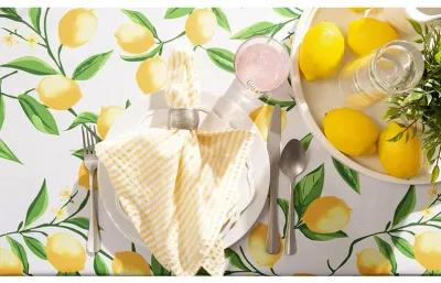 120" Outdoor Tablecloth with Lemon Bliss Print Design