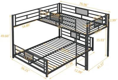 Merax L-shaped Metal Twin over Full Size Bunk Bed