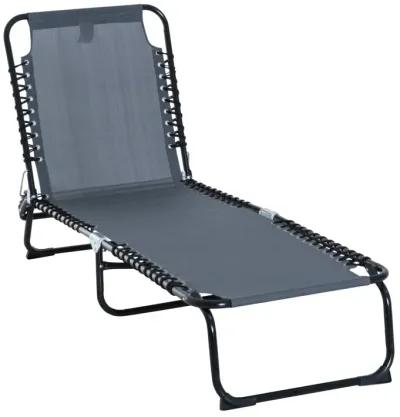 Baby Blue Patio Recliner: Folding 4-Position Chaise with Breathable Mesh