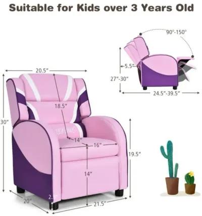 Hivvago Kids Leather Recliner Chair with Side Pockets