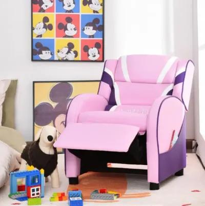 Hivvago Kids Leather Recliner Chair with Side Pockets