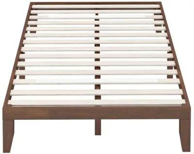 14 Inch Full Size Wood Platform Bed Frame with Wood Slat Support