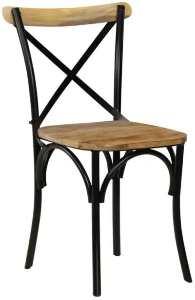 vidaXL Cross Chairs 2 pcs Black Solid Mango Wood