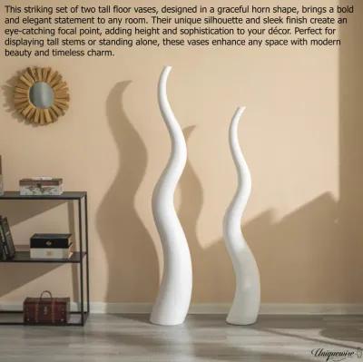 62" Tall Animal Horn Shape Floor Vase