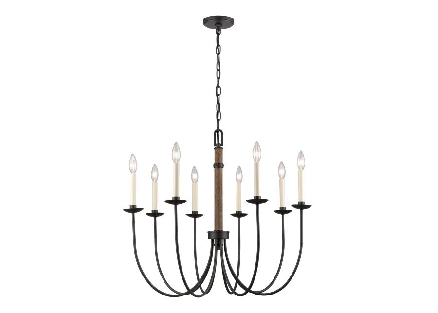 Neville 28'' Wide 8-Light Black Chandelier