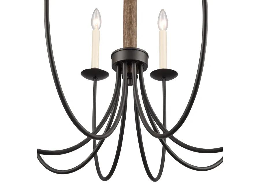 Neville 28'' Wide 8-Light Black Chandelier