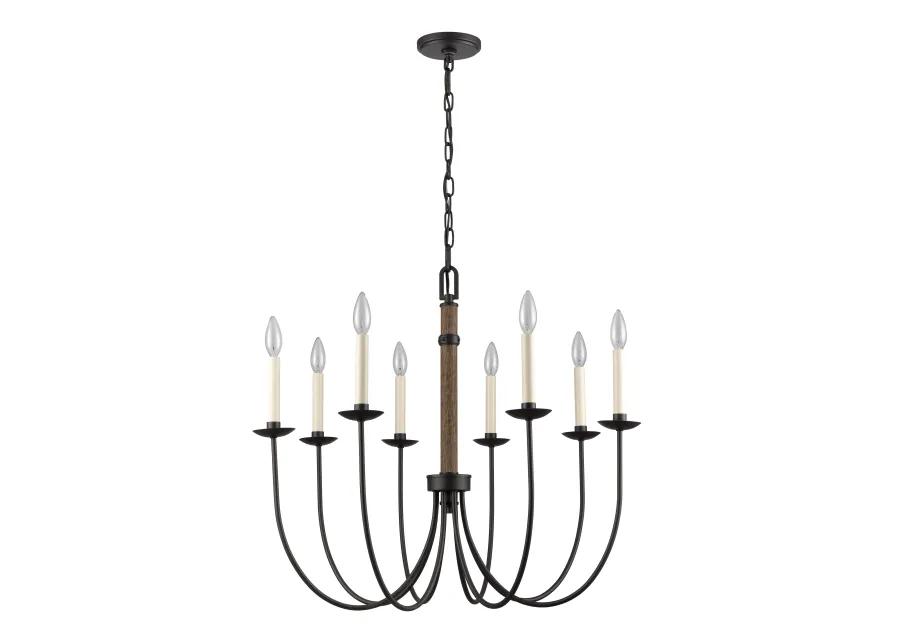 Neville 28'' Wide 8-Light Black Chandelier