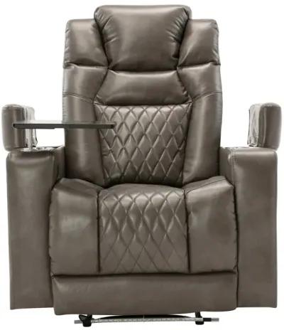 Power Motion Recliner With USB Charging Port And Hidden Arm Storage, Home Theater Seating