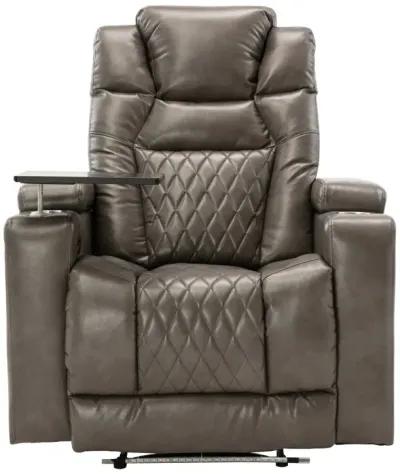 Power Motion Recliner With USB Charging Port And Hidden Arm Storage, Home Theater Seating