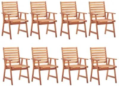 vidaXL Patio Dining Chairs 8 pcs Solid Acacia Wood