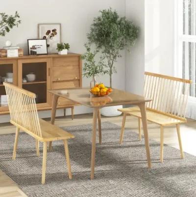 Hivvago Bench for 2 with Spindle Back for Kitchen Dining Room Hallway