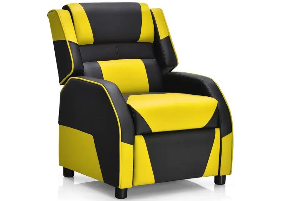 Kids Youth PU Leather Gaming Sofa Recliner with Headrest and Footrest