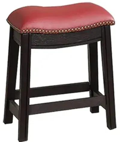 Burgundy PU Upholstery Stool, Set Of 2