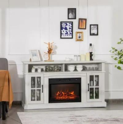 Hivvago Fireplace TV Stand for TVs Up to 65 Inch with Side Cabinets and Remote Control