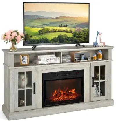 Hivvago Fireplace TV Stand for TVs Up to 65 Inch with Side Cabinets and Remote Control