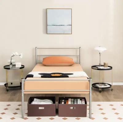 Twin Size Metal Bed Frame Platform with Headboard