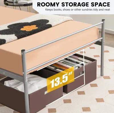 Twin Size Metal Bed Frame Platform with Headboard