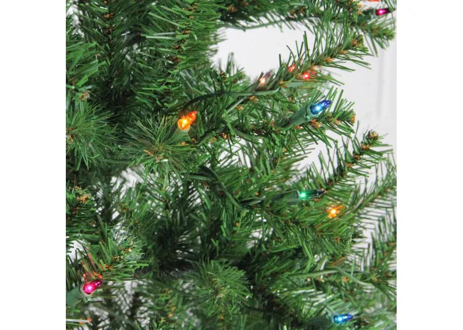 7' Pre-Lit Medium Vail Spruce Artificial Christmas Tree - Multi Lights