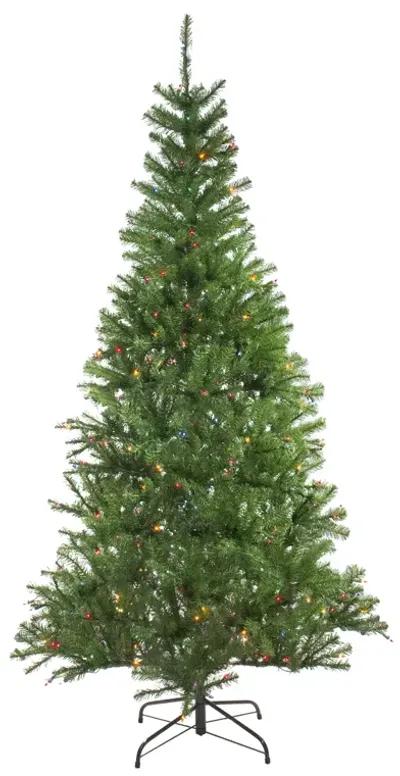 7' Pre-Lit Medium Vail Spruce Artificial Christmas Tree - Multi Lights