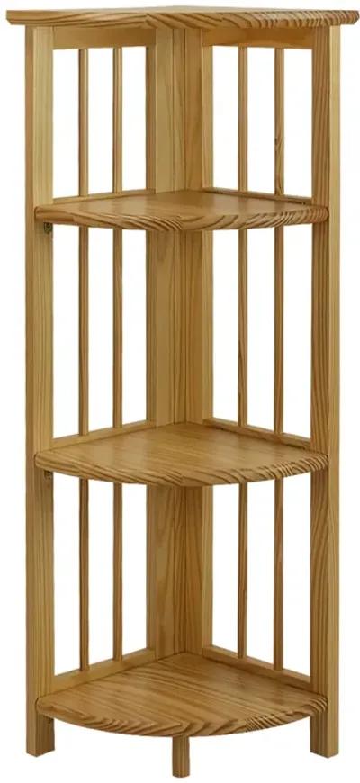 Casual Home 4-Shelf Corner Folding Bookcase, Natural