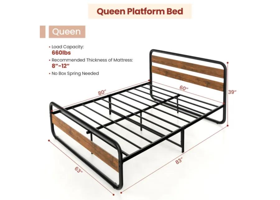 Arc Platform Bed with Headboard and Footboard