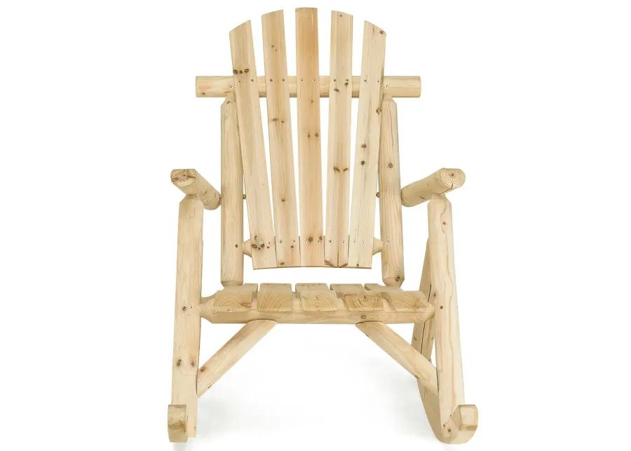 Wood Single Porch Rocker Lounge Patio Rocking Chair