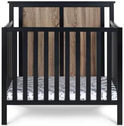 Suite Bebe Connelly Mini Crib Black/Vintage Walnut With Mattress Pad