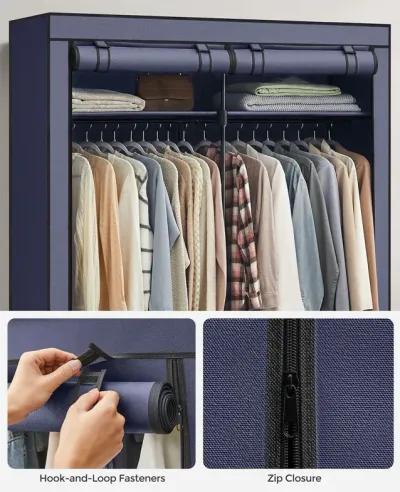 Portable Wardrobe with Hanging Rods for Closet Organization