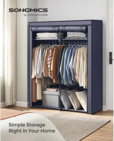 Portable Wardrobe with Hanging Rods for Closet Organization