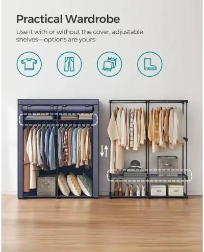 Portable Wardrobe with Hanging Rods for Closet Organization