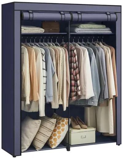 Portable Wardrobe with Hanging Rods for Closet Organization