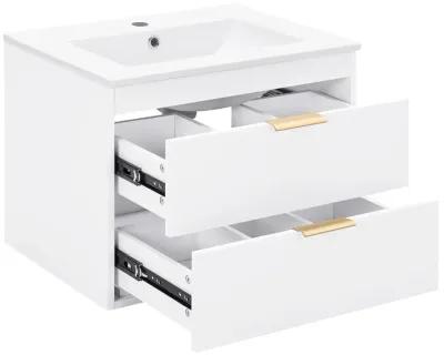 17.72 in. W x 24 in. D x 18.7 in. H Single Sink Bath Vanity with White Ceramic Top