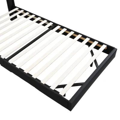 Merax Upholstery Platform Bed Frame with LED