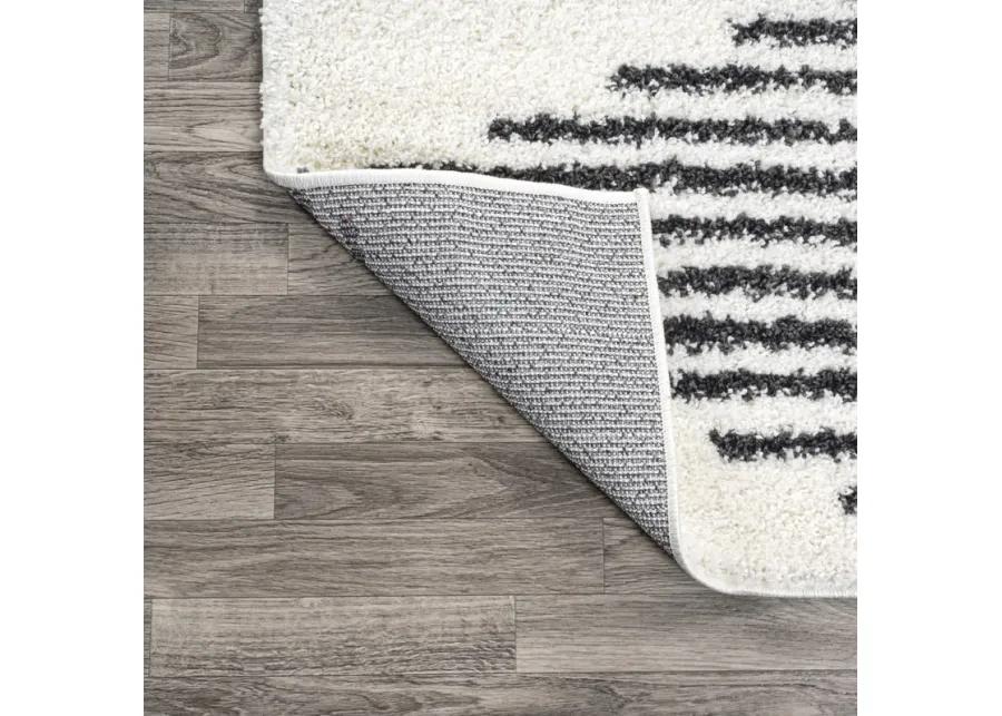 Elm Diamond Stripe Geometric Shag Area Rug