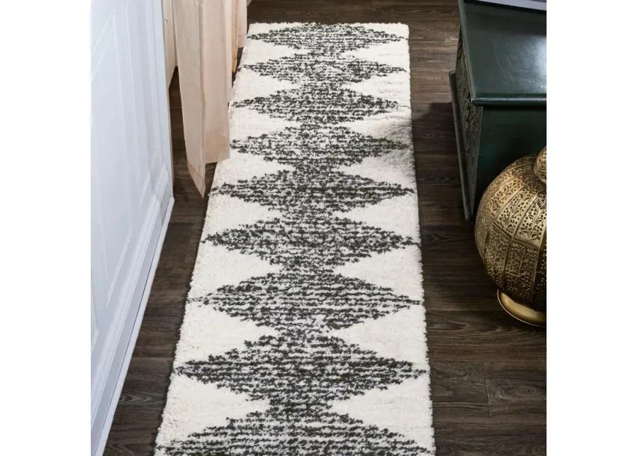 Elm Diamond Stripe Geometric Shag Area Rug