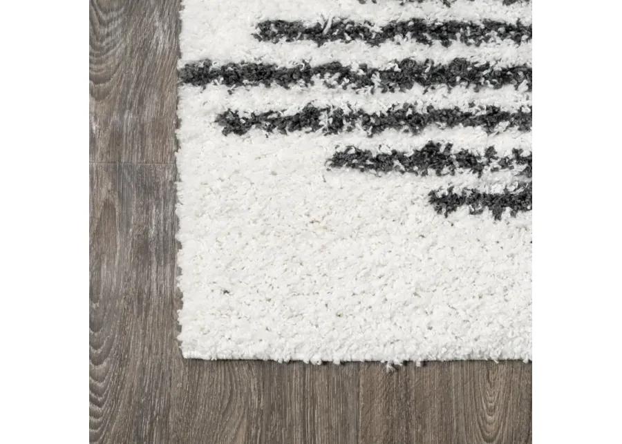 Elm Diamond Stripe Geometric Shag Area Rug